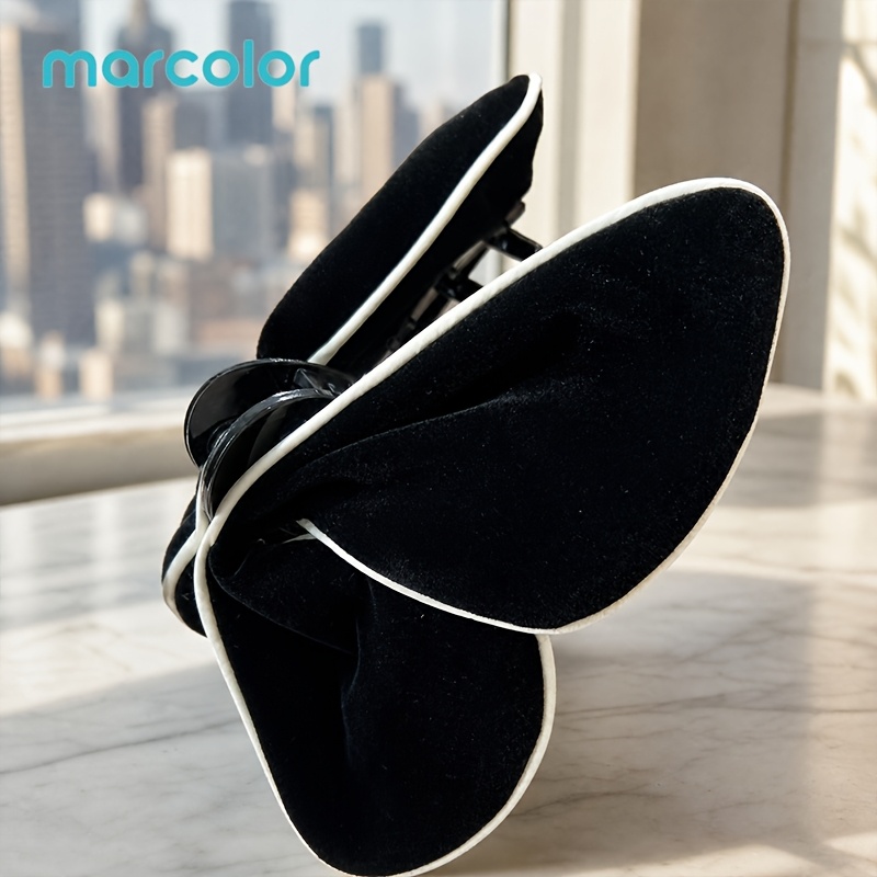 TEMU Marcolor French Fabric Flocking Triangle Claw Clip, Bun Hairpin, Fashionable And Stylish Women's Hair Additions