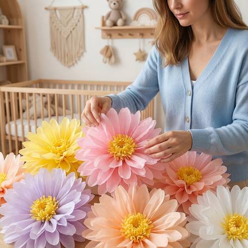 18pcs daisy paper flower balls wedding backdrop decoration birthday party supplies hanging paper bouquet for tea party arrangement floral decor props