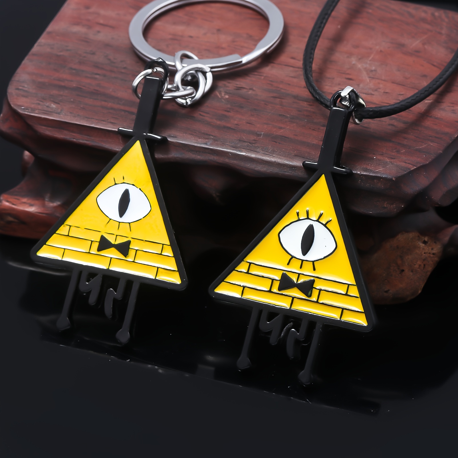 

Cute Cartoon Weird Town Yellow Keychain Necklace Bag Clothing Pendant Halloween Gift