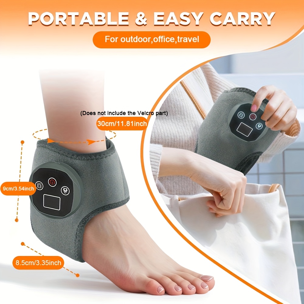an ankle heating massager featuring 3 vibration   4 heating settings usb charging support   massage functionality and a portable design Product details 1