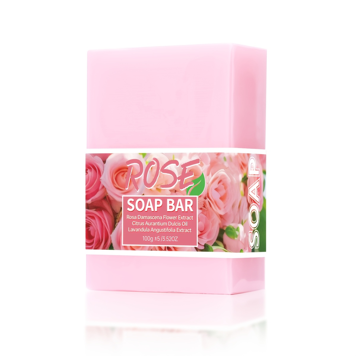 Image of Premium Pink Rose Essential Oil Soap, Collagen Women's Fragrance Cleansing And Bathing Soap, Hyaluronic Acid , Fragrance