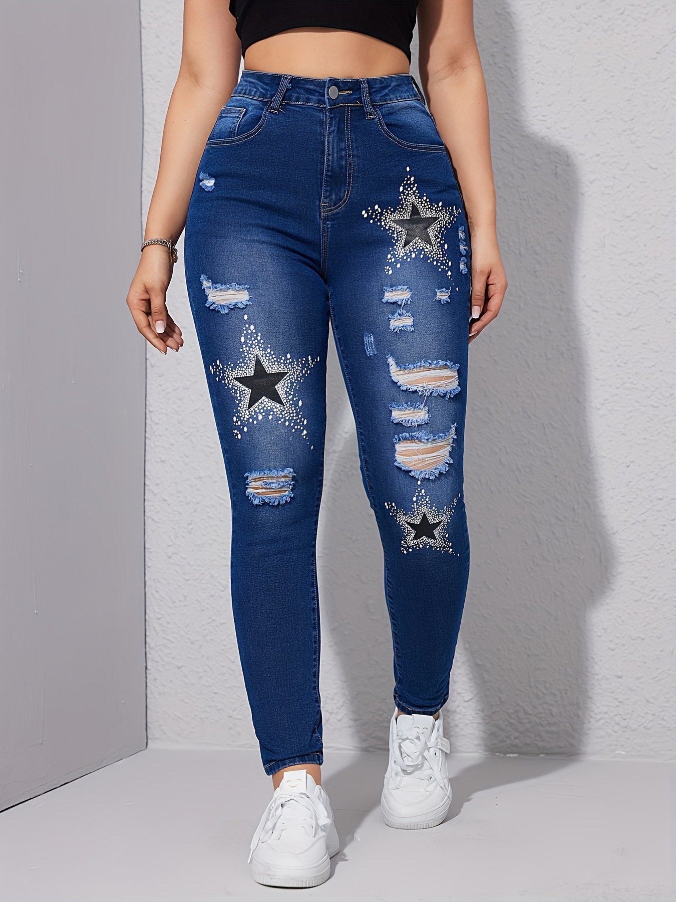 Buy HIGH STAR Blue Slim Fit Regular Length Denim Womens Jeggings