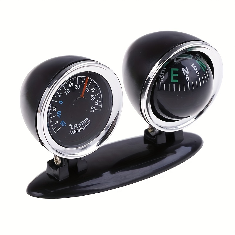 

2-in-1 Car Compass & Thermometer Dashboard Ball - Durable Abs, Interior Accessory