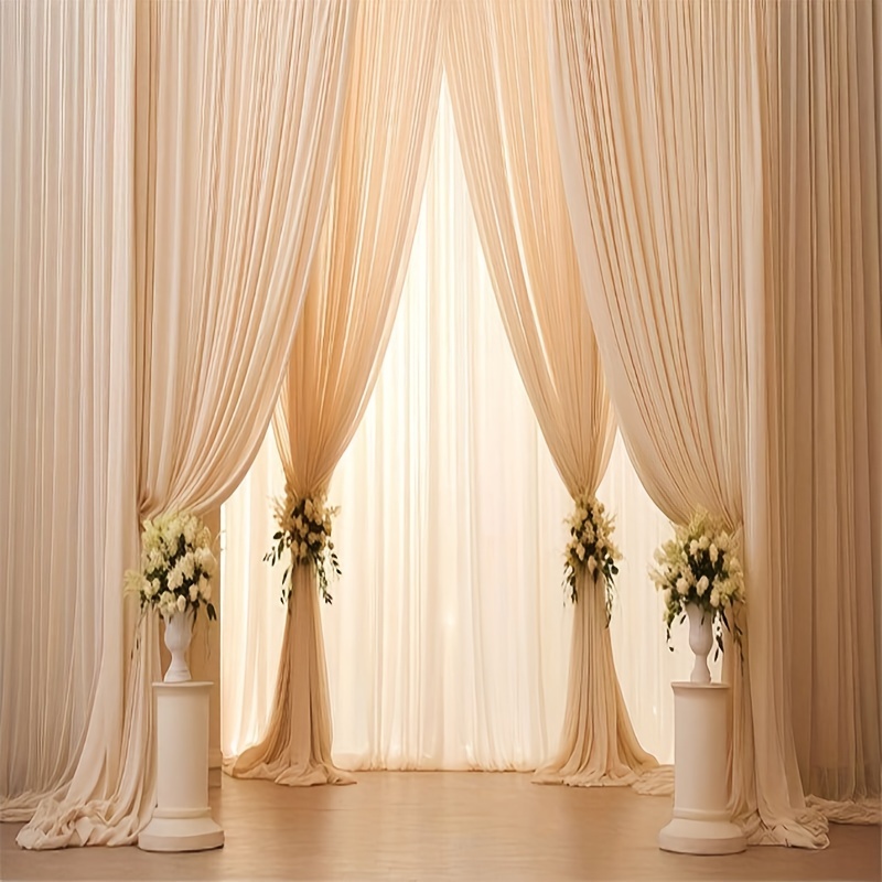 

luxurious Drapery" Elegant Champagne Chiffon Curtain For Wedding Arch, 315x30" - Perfect For Ceremonies & Parties