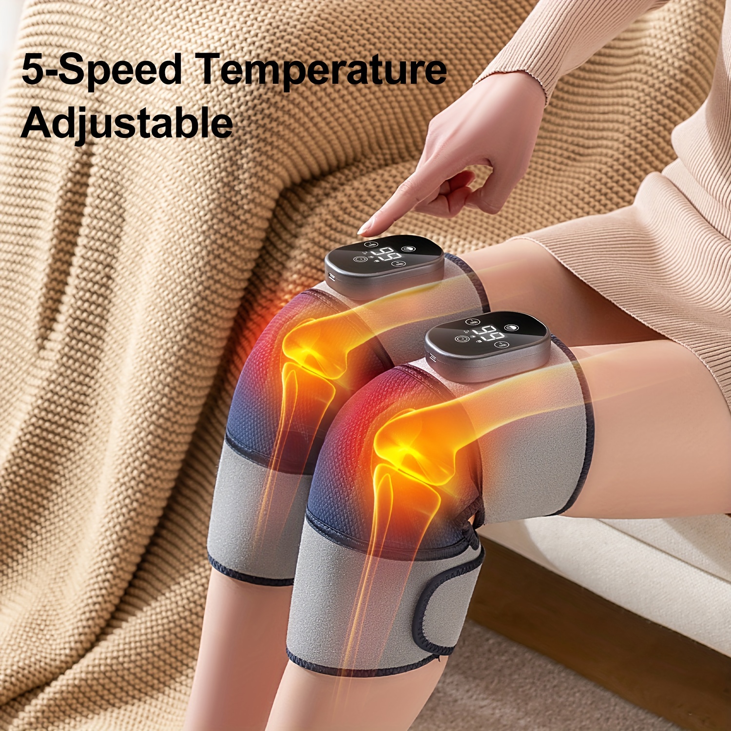 

3-in-1 Electric Heated Massaging Knee Pads, Shoulder Pads And Elbow Pads, Knee Heating Pad, 3- And 5- Temperature Adjustable, Heating And Relaxing Leg Warmer