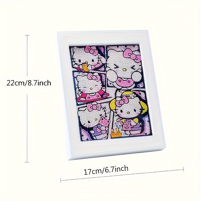 Sanrio Hello Kitty Diamond Painting Kits With Frame 5D DIY Art And Crafts  ,Full Diamond Dots For Home Wall Decor Gifts