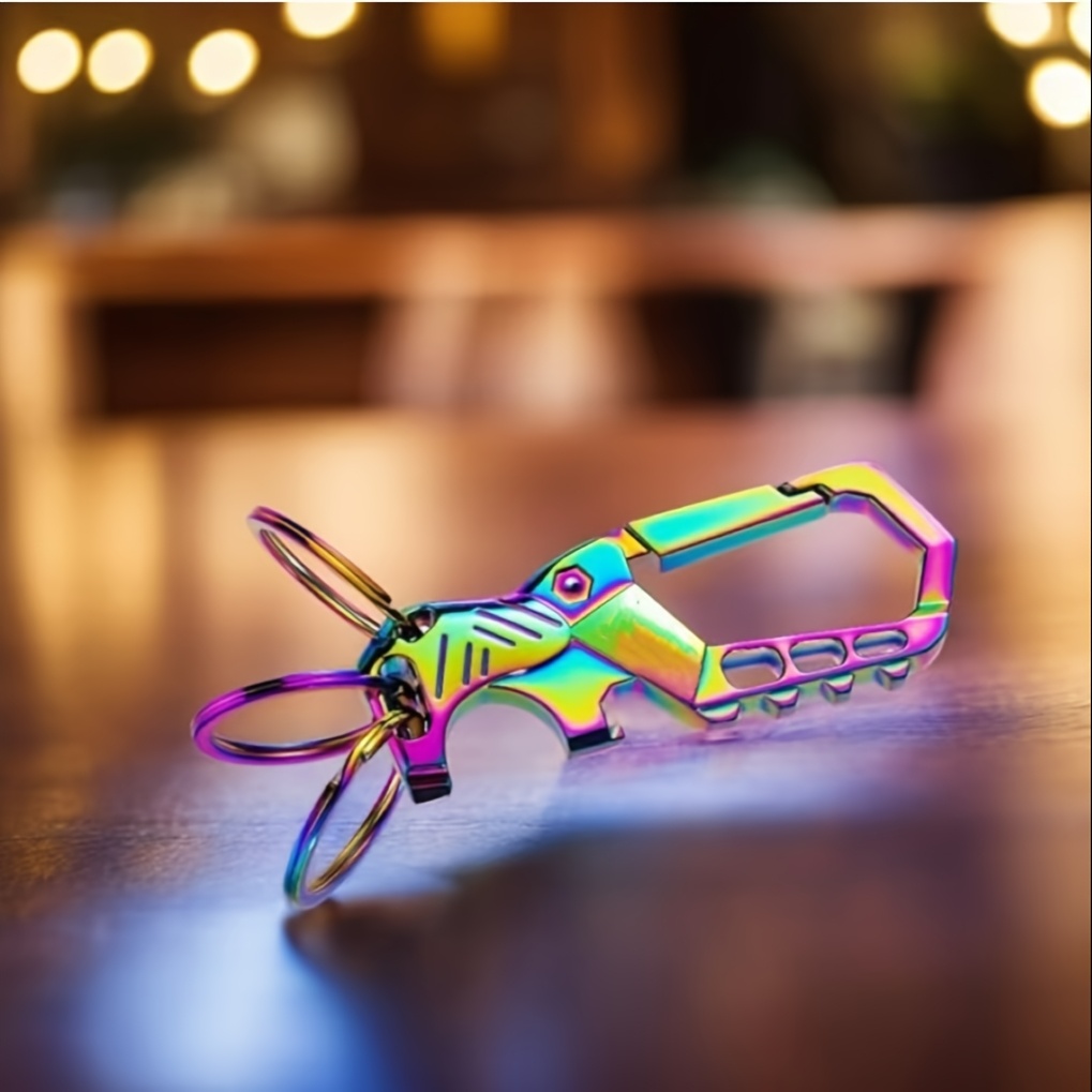 Image of Electroplated Metal Keychain, Outdoor Keychain, Car Keychain, Fashionable Home Keychain Bottle Opener, And 3 Keychains Suitable For Men And Women. (black Or Color -1pc)