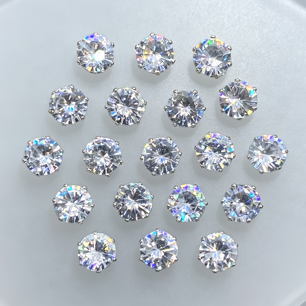TEMU 1 Pack 30pcs 6mm Zirconia Hand Sewing Drill Round Drill Decoration Clothing Additions Jewelry Beads
