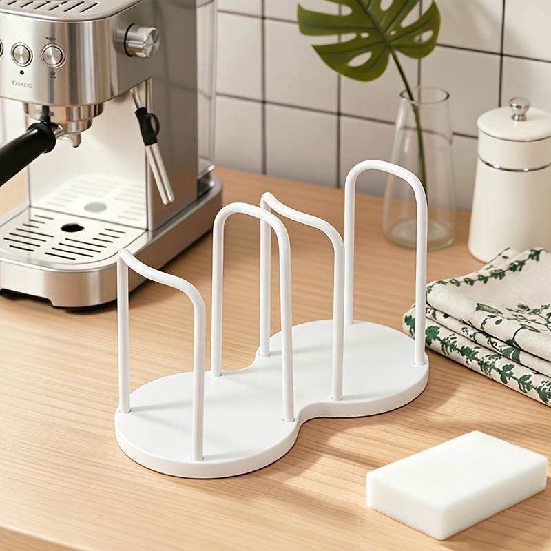 TEMU Set Of 2, 1 Double Cup Rack + Cleaning Brush, Made Of Plastic, Cup Lifter, Home Use, Hotels, Offices, Bathrooms, And Kitchen Countertops. Great