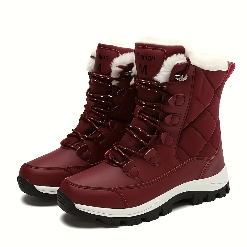 Temu – TEMU Women’s Winter Snow Boots – Cold-proof And Warm-lined High-top Hiking Boots With Non-slip Rubber Sole, And Comfortable Lining, Perfect For ,