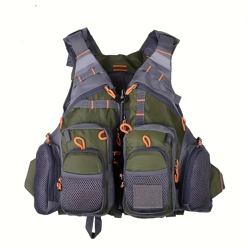 

1pc Adjustable Shoulder Strap Fishing Vest, Suitable For Flying Bass Fishing And Outdoor Activities (excluding Foam Plastic Inserts)