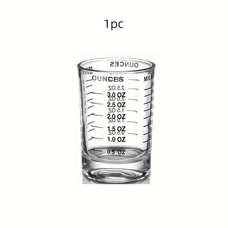 1pc Glass Espresso & Shot Glass - 3oz Graduated Concentrated Cup With Whiskey, Vodka, Tequila Measuring - Hand Wash Bartender & Drink Mixing