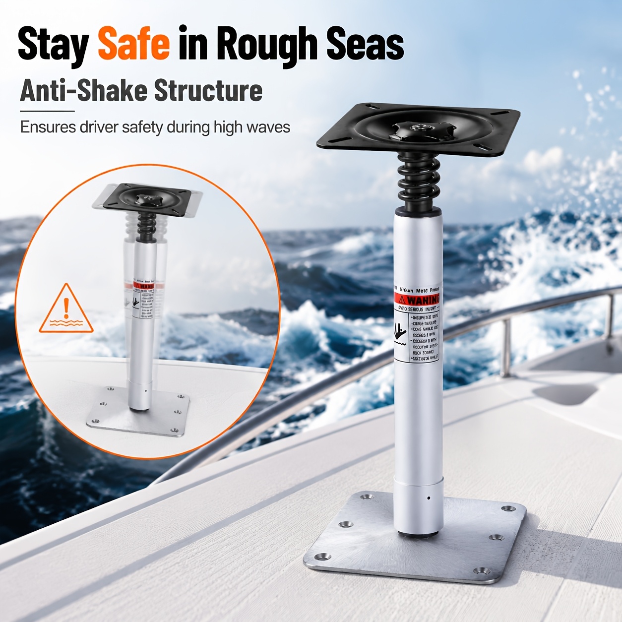 Marine Seat Base Kit with 360° Rotating Mount