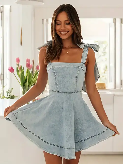 temu denim dress ad cue the MidSize Temu Fashion Finds Series A cute, A-frame denim dress is a staple in my closet! The denim is stretchy and forgiving but still structured in the way the