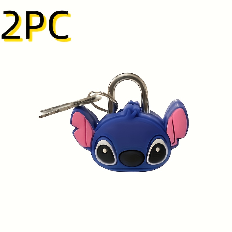 TEMU 1 pz/2 pz Nuovi Mini Lucchetti a Forma di Stitch Disney, con Chiavi, Realizzati in Materiale Resistente, Adatti per Viaggi, Piccolo Lucchetto