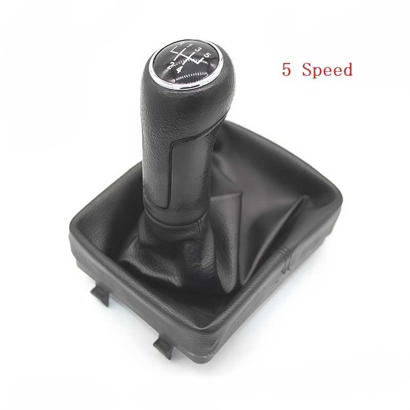 TEMU Cubierta antipolvo y pomo de palanca de cambios manual de 5 y 6 velocidades para Volkswagen Polo 9N 9N2 2002-2009