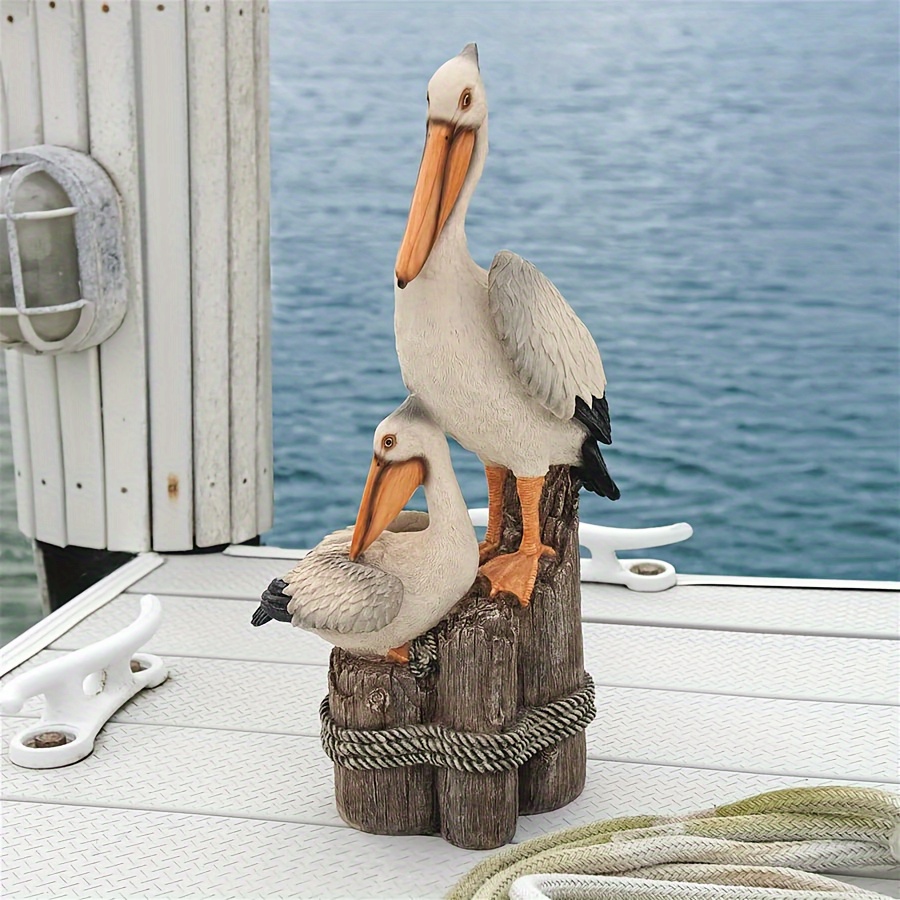 

Charming Pelican Statue - Coastal Beach-inspired Resin Sculpture For Indoor & Outdoor Decor, Perfect For Living Room And Garden, Ideal Festive Gift Beach Home Decor Statue Pelican Decor