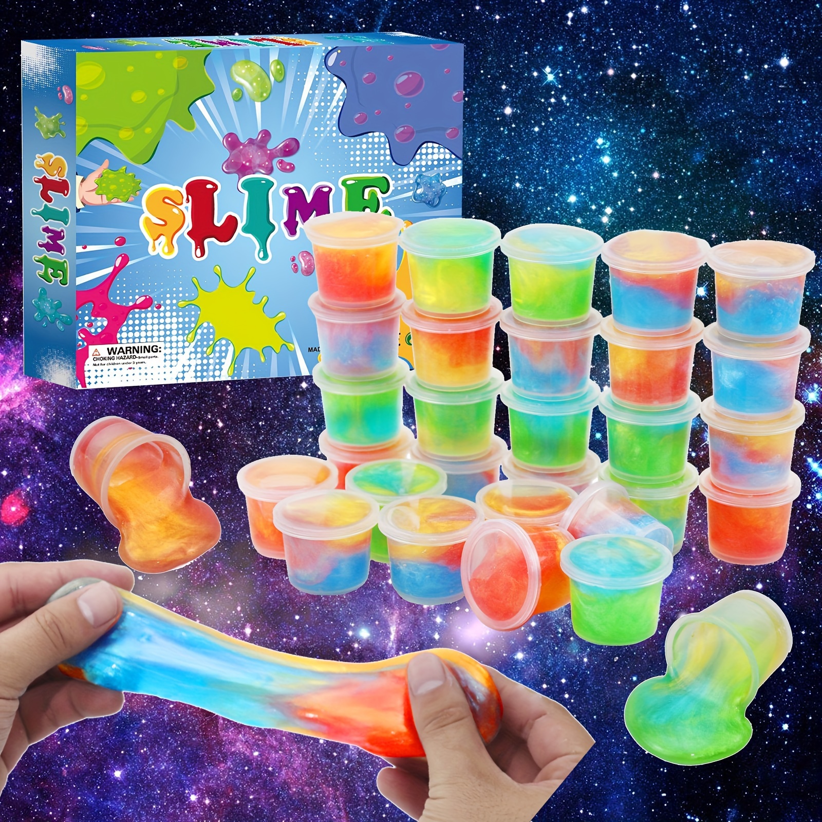 30 piece slime kit starry night glow in the dark playdough perfect for kids ages 3 6 details 1