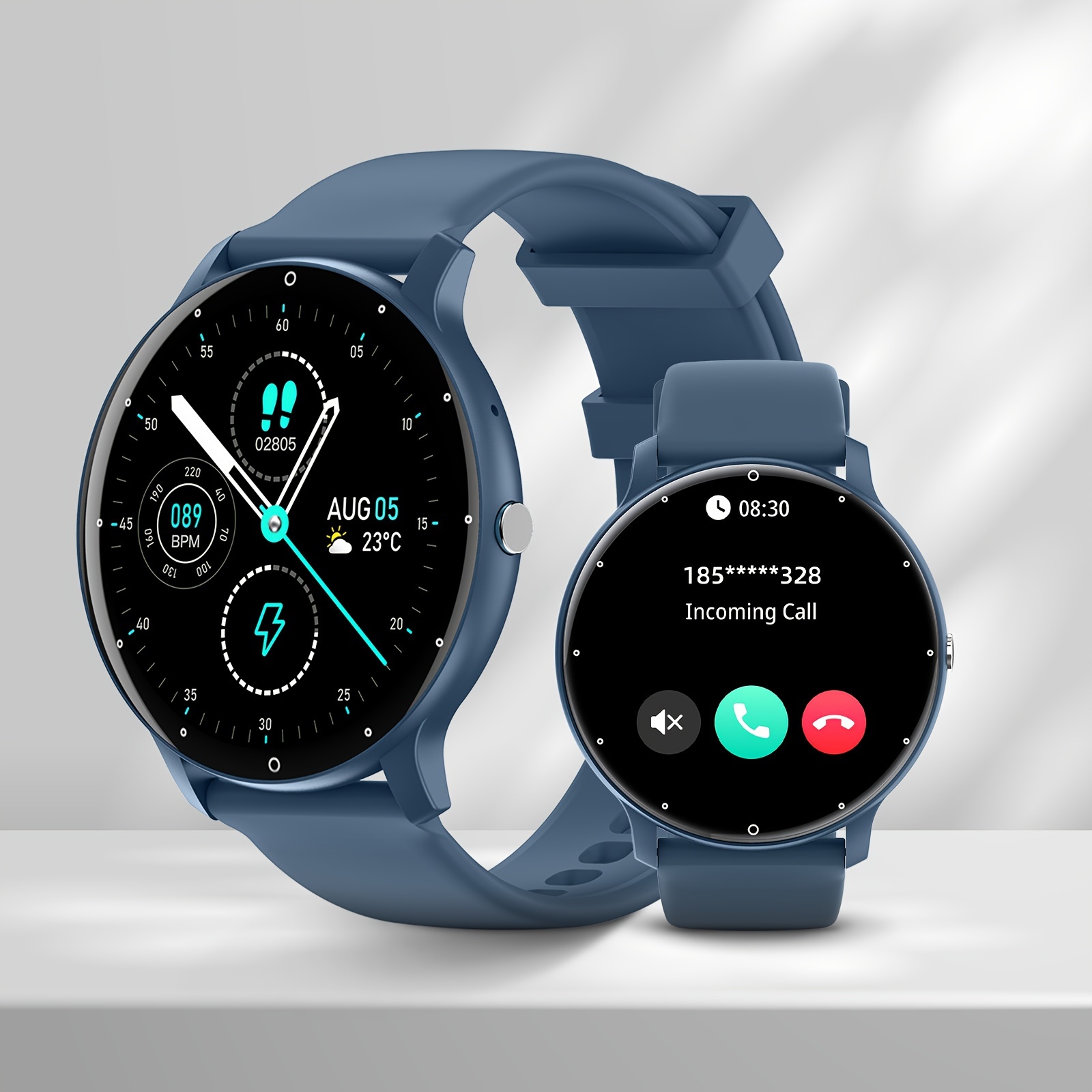 SENBONO 2022 nuevo reloj inteligente redondo completamente táctil para mujer,  reloj inteligente deportivo con Bluetooth para hombre y mujer, para IOS,  Xiaomi y Android