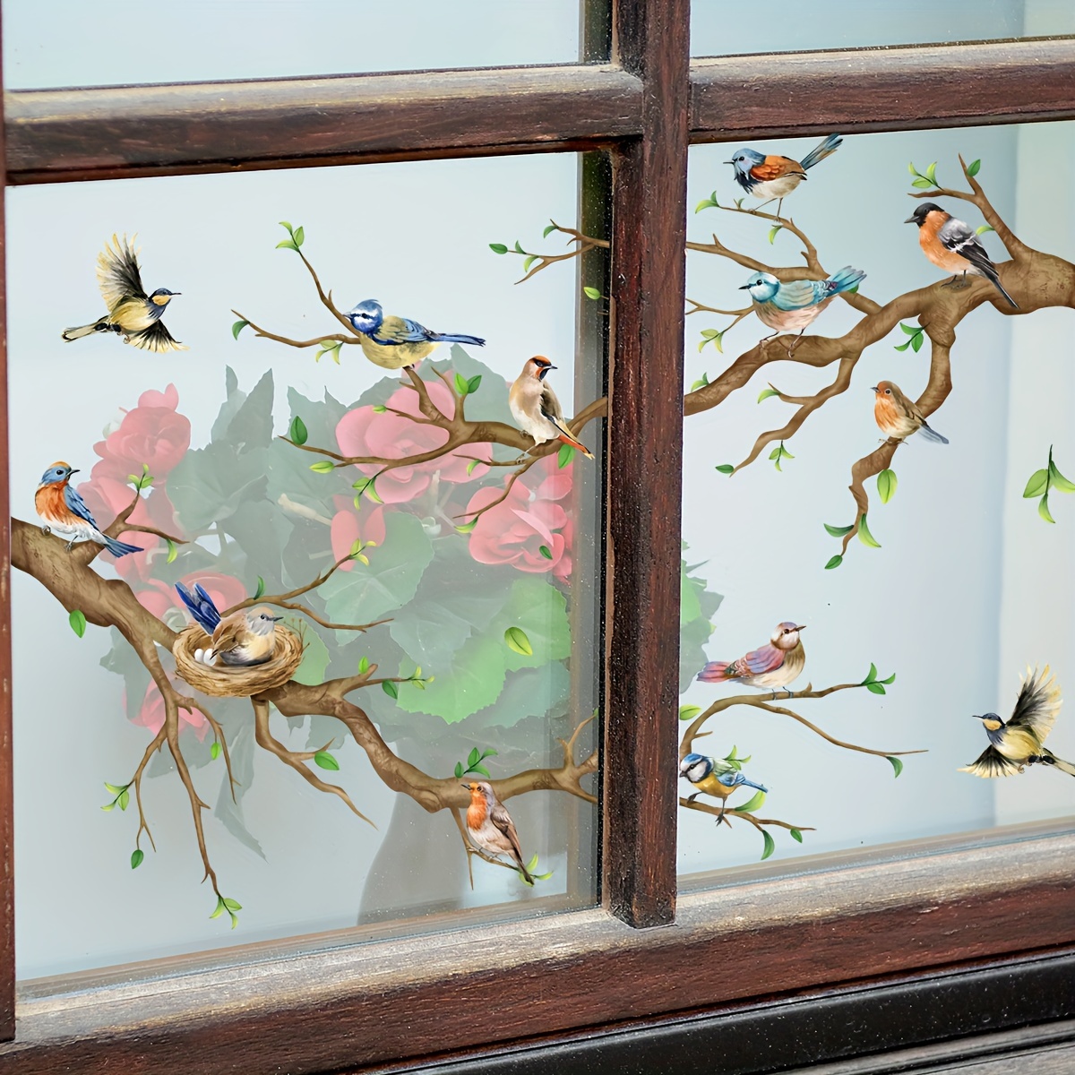 

Window Clings - Double-sided, Removable Pvc Decals For Home Decor, Creative, Bird, Static Cling, Glass Decoration, Removable