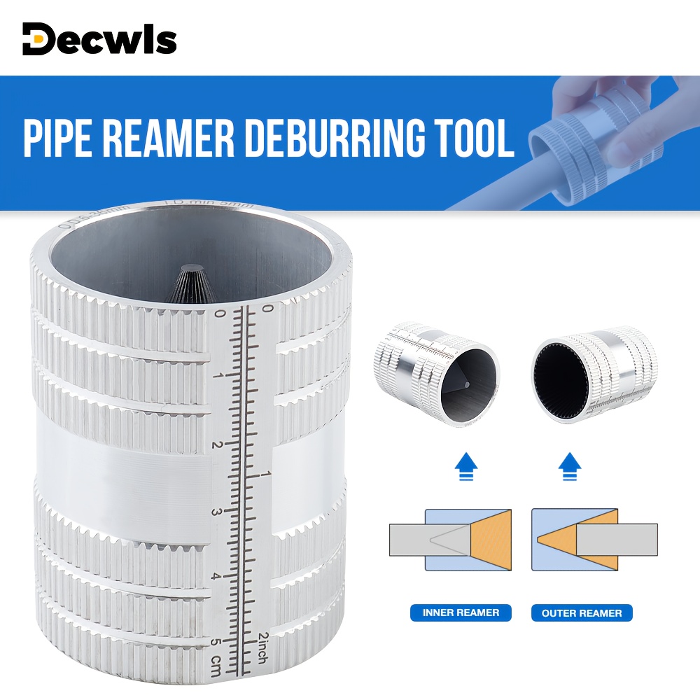 Deburring Tool PVC Chamfer Tool, 2 In 1 Inner Outer PVC , Pipe And Tubing Chamfer Tool For OD 0.92 To 3.89, ID 0.75 To 3.5 CPVC ABS PP PE Pipe Drill Attachment Chamfer Tool