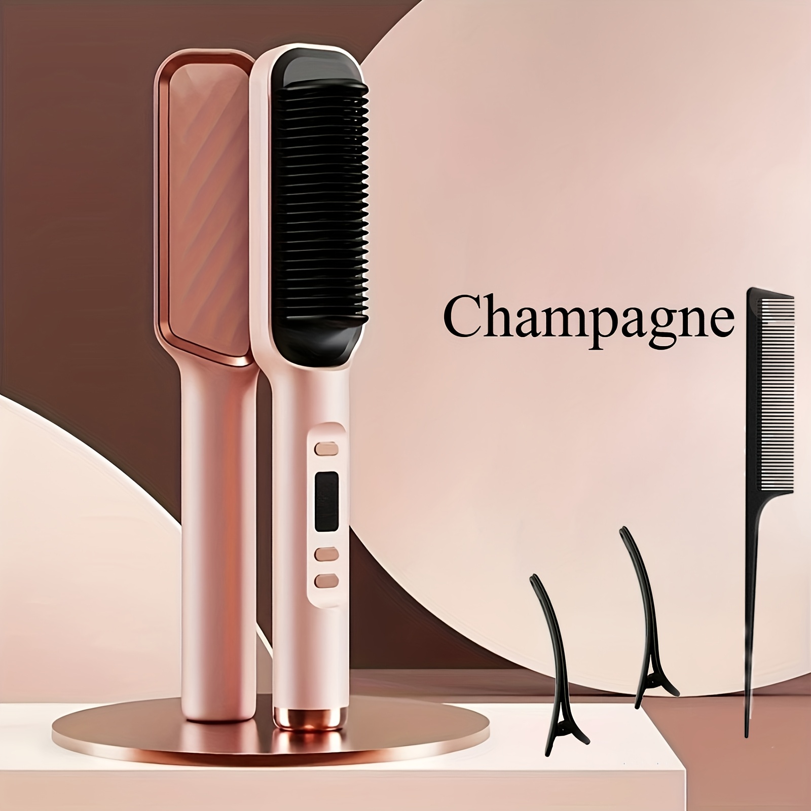 TEMU 2in 1 Wet And Dry Hair Straightener, Portable Hair Straightener Curler, Fast And Adjustable Temperature, Suitable For Home Use And Travel