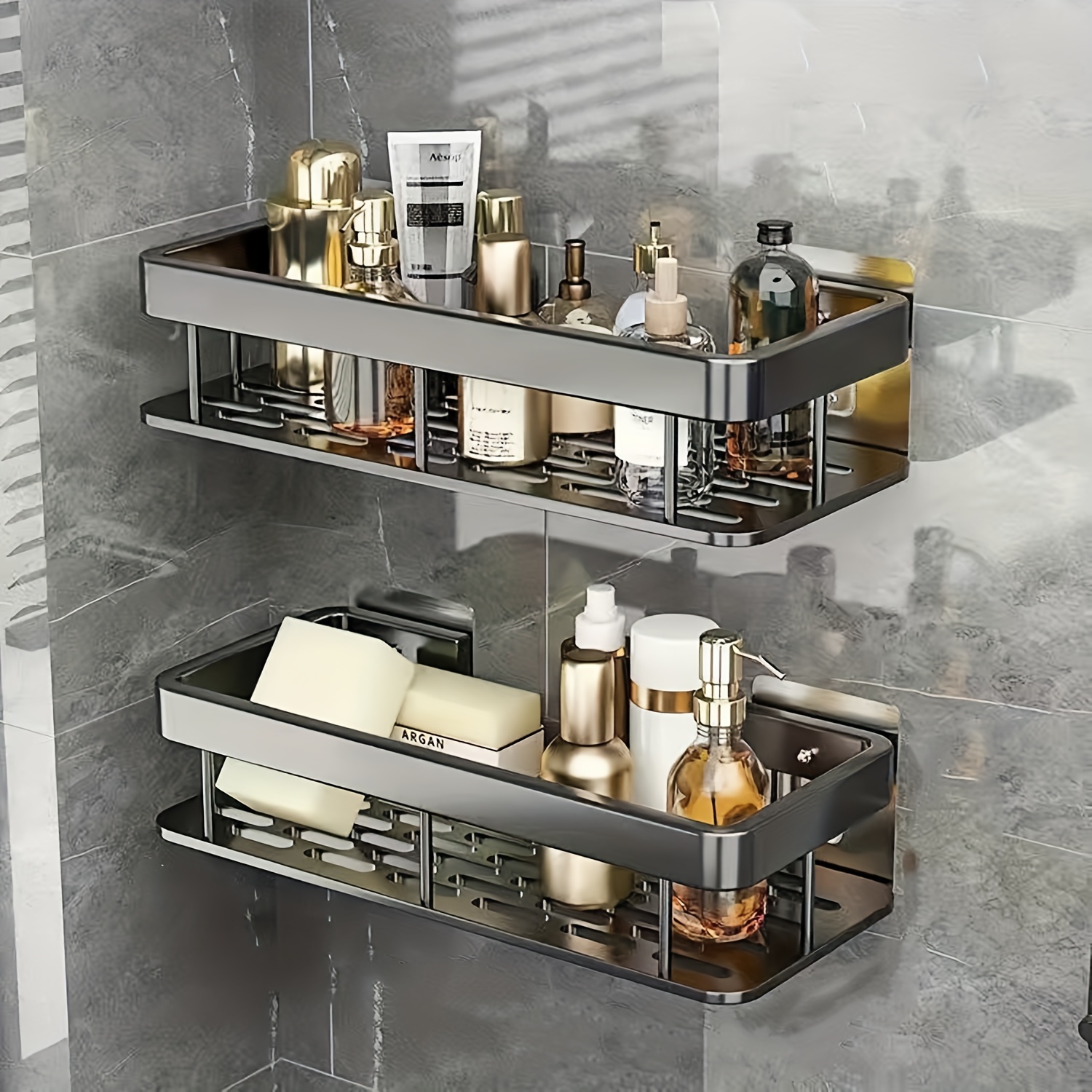 TEMU 2 Pack Shower Caddy Hanging Portable Corner Shower Caddy Shower Shelf For Inside Shower Bathroom Organizers And Storage Bathroom Shower Shelves