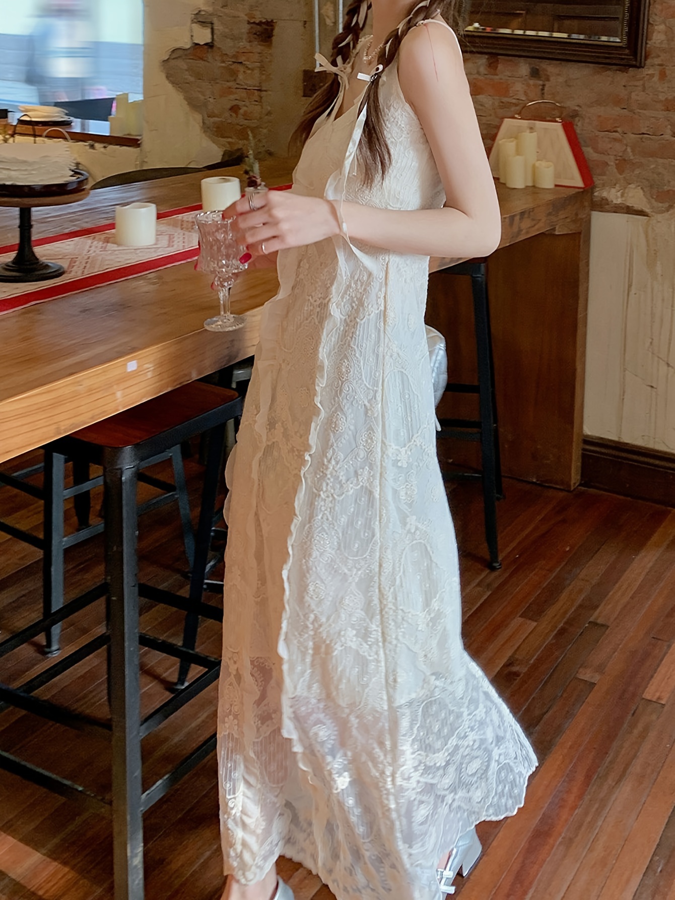 Lace Backless Dress - Temu Canada