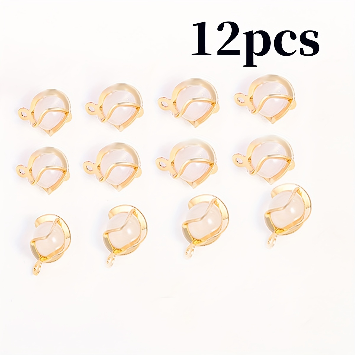 E-shop 12 Stück Katzenaugen Runde Perle Anhänger Runde und Transparente Perle mit Kupferkante Anhänger Geeignet für Schmuck Halsketten, Armbänder,
