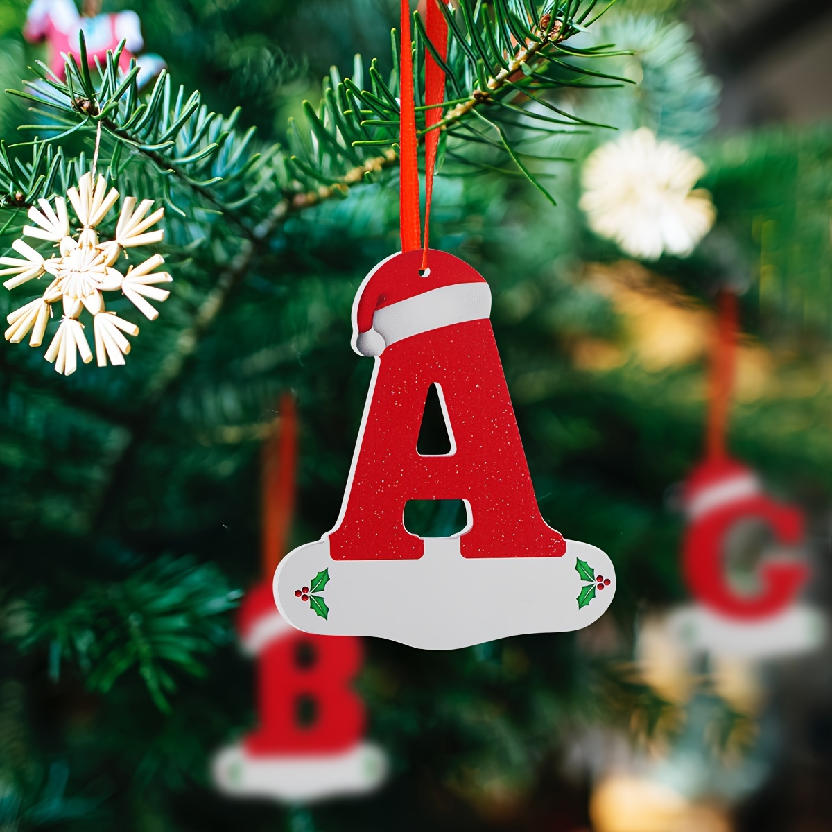 Decorazioni Albero Di Natale - Set 1 Targa Merry Christmas + 12 Stelle 3D (argento E Oro), Pendenti Luminosi Per Addobbi Festivi