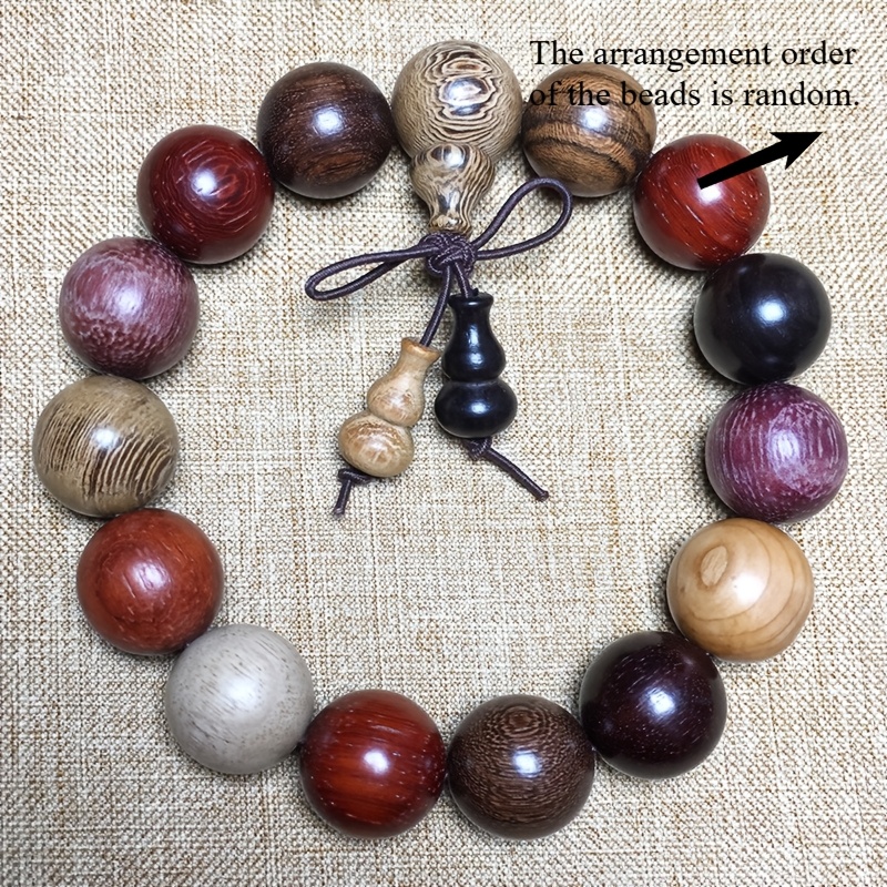 Natural Multi-Wood Beaded Bracelet for Men & Women, Handmade
