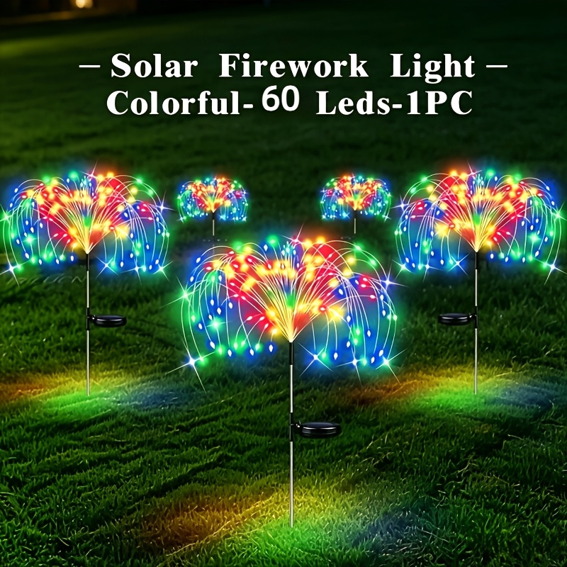 solar outdoor firework lights diy landscape decorative lighting with 8 adjustable flashing   suitable for lawns gardens   halloween christmas and   festive celebrations
