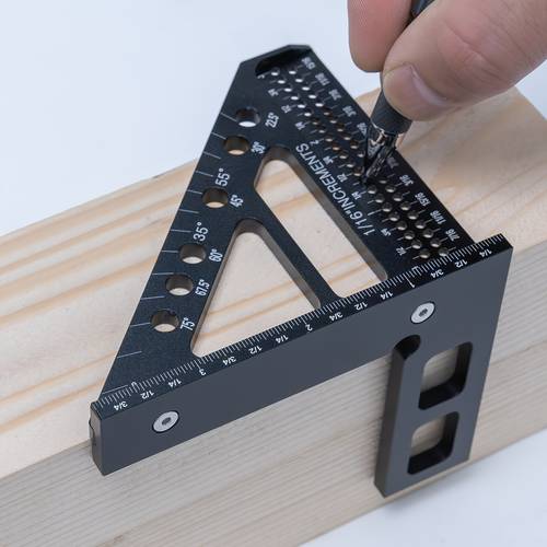 precision 45 90 degree aluminum alloy multi angle measuring ruler high woodworking square protractor with clear scale durable metal construction for engineers carpenters
