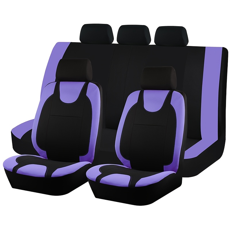 TEMU Fundas para Asientos de Coche, Cojín para Todas , 9 piezas, 2 Fundas para Asientos Delanteros, 1 para Respaldo de Asiento Trasero y 1 para