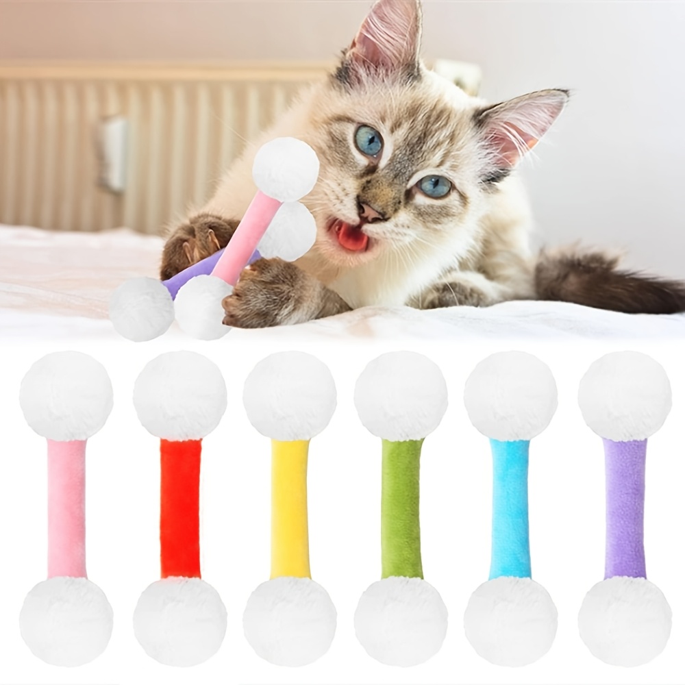 TEMU Set Of 6 Toys For Indoor Cats, Including Chew Toys For Teething And Interactive Soft Toys Filled With For Kittens.