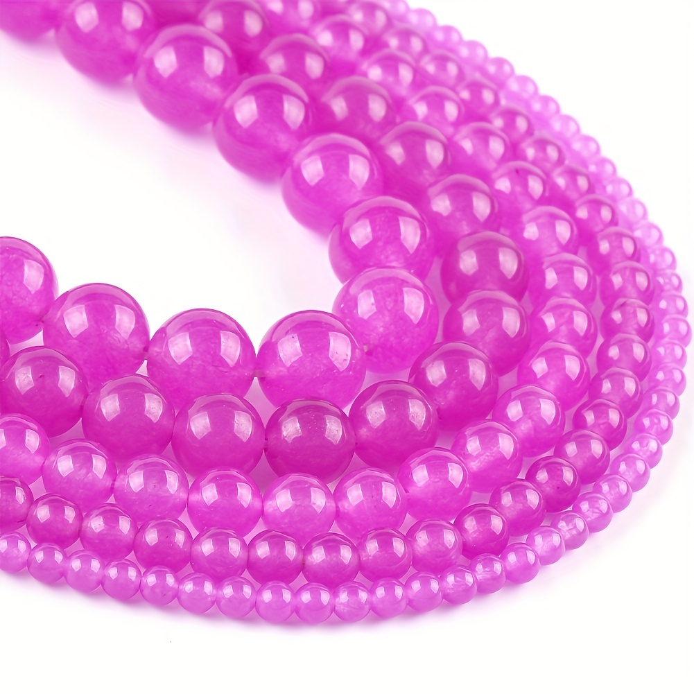 

Fuchsia Jade Beads For Jewelry Making - Natural Stone, Round Loose Spacer Beads In Sizes 4mm-12mm, Diy Bracelet & Necklace Supplies, 15" Strand Beads For Bracelets Glass Beads For Jewelry Making