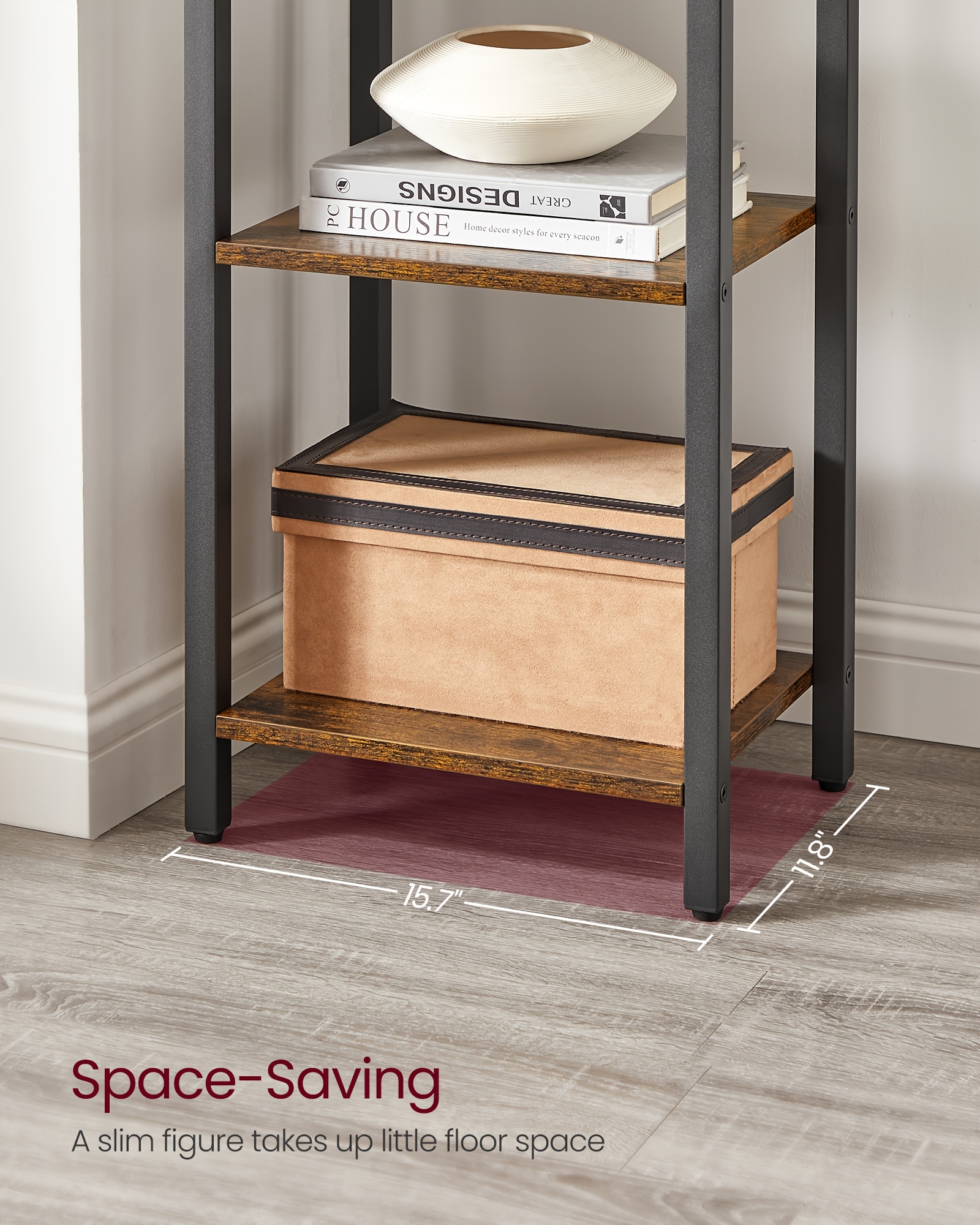 Industrial 6-Tier Heavy-Duty Steel Bookcase Shelf - Tall Narrow Vertical Storage Unit with Adjustable Shelves, Freestanding Space-Saving Bookshelf Suitable for Home Office,, Bedroom - Assembly, Modern Industrial