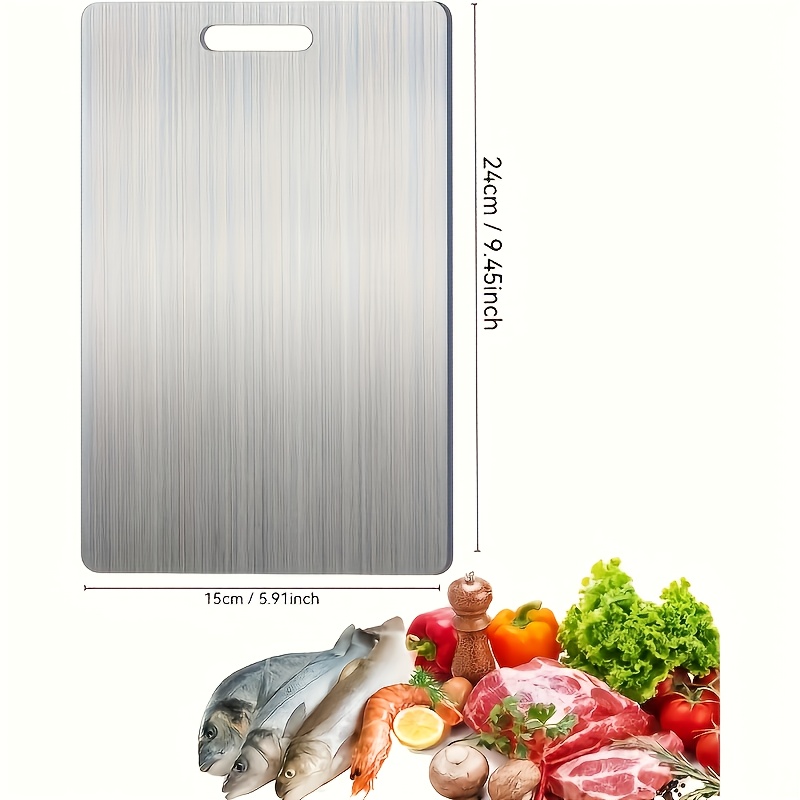 E-shop 1 Schneidebrett aus Edelstahl, Metzgerblock | Käse- Aufschnittbrett, geeignet für Fleisch, Käse, Brot, Gemüse Obst, Aufschnittbrett,