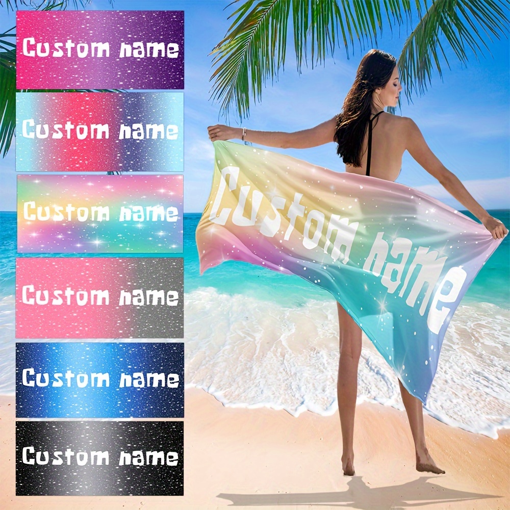 

Personalized Beach Towel - Quick-dry, Microfiber, Custom Name Option - Travel, Camping, Pool & Gym - Ideal Gift For