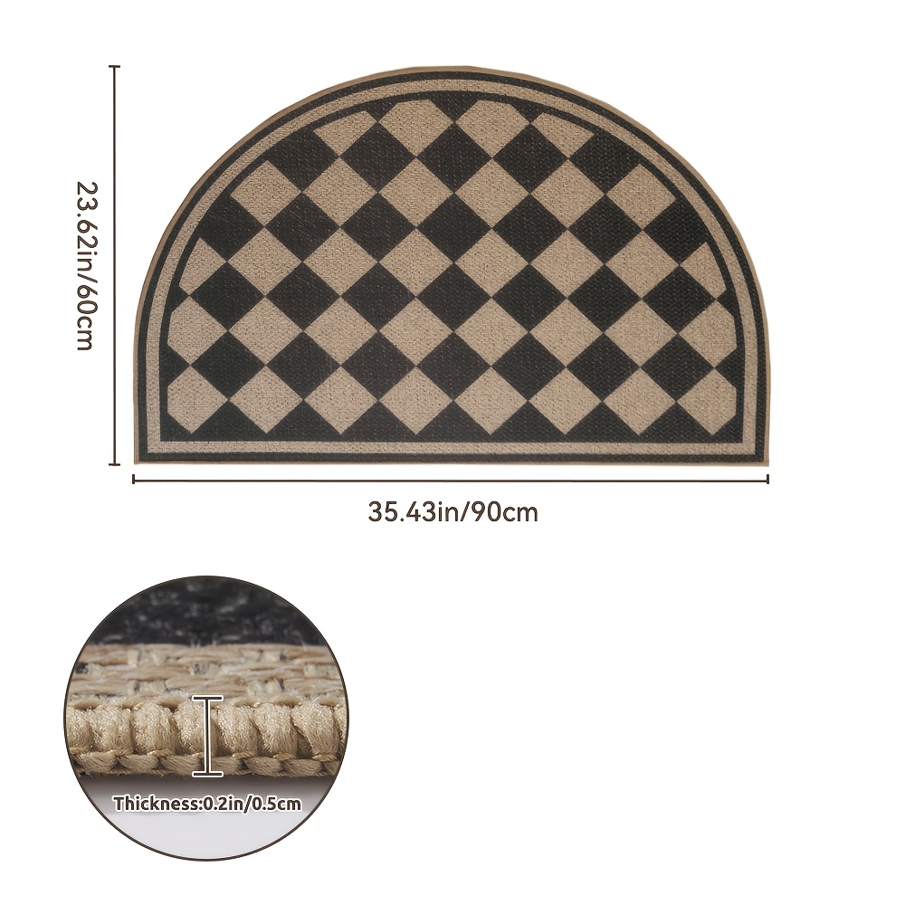 Non-Slip Semicircular Front Door Mat, Absorbent Welcome Mat