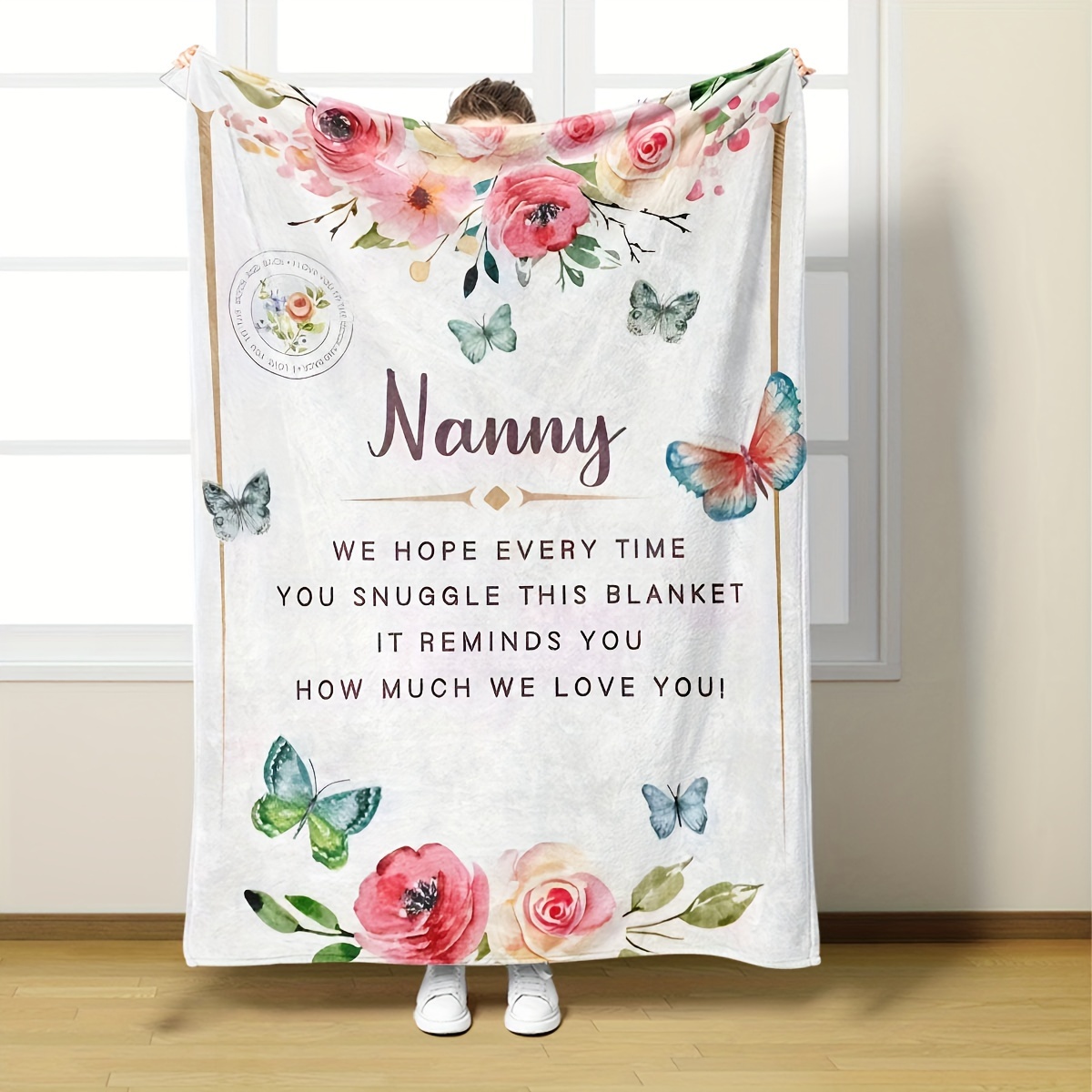 

Soft Flannel Grandnanny Gift Blanket - Ideal Birthday Present From Generations, Tropical , Comfort For Sofa & Bed