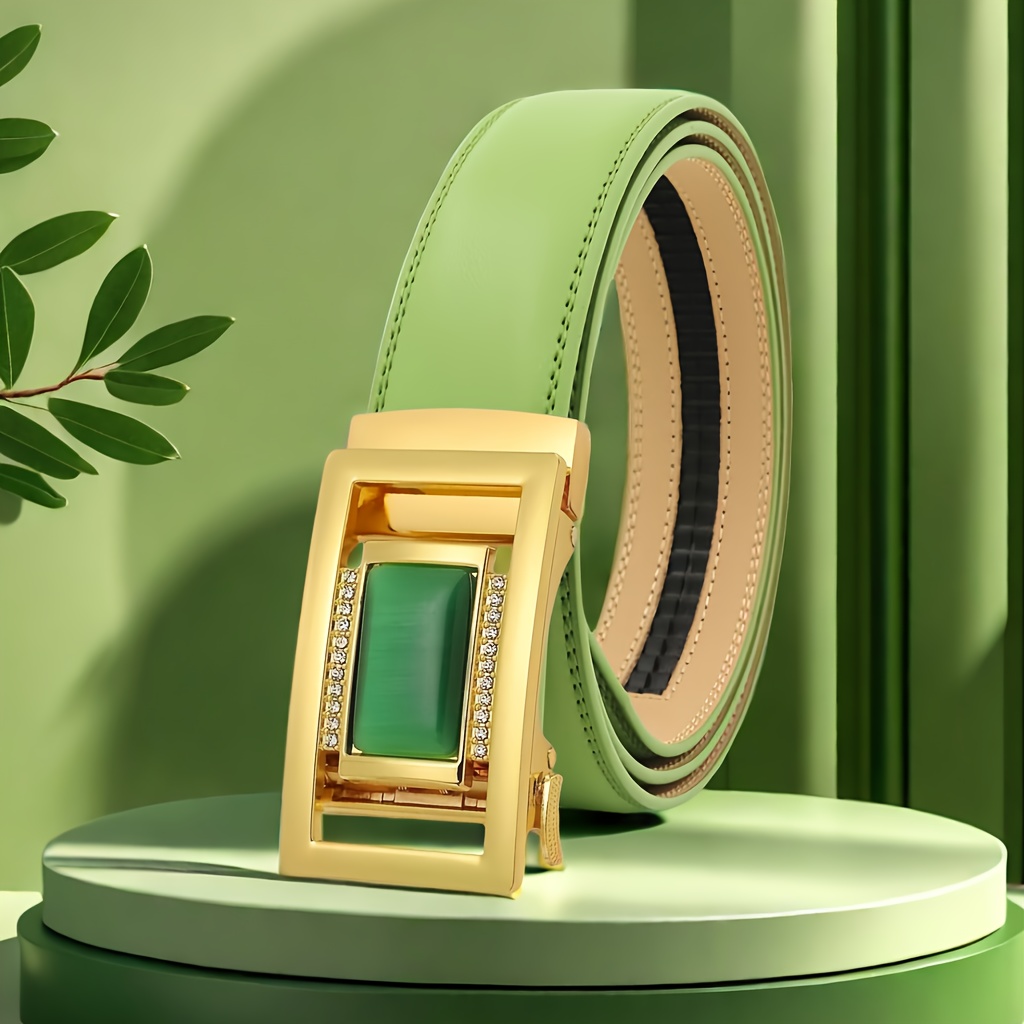 1pc Men' Belt Green Belt Trend Belt Casual Belt Formal Belt Gift For Husband And Dad