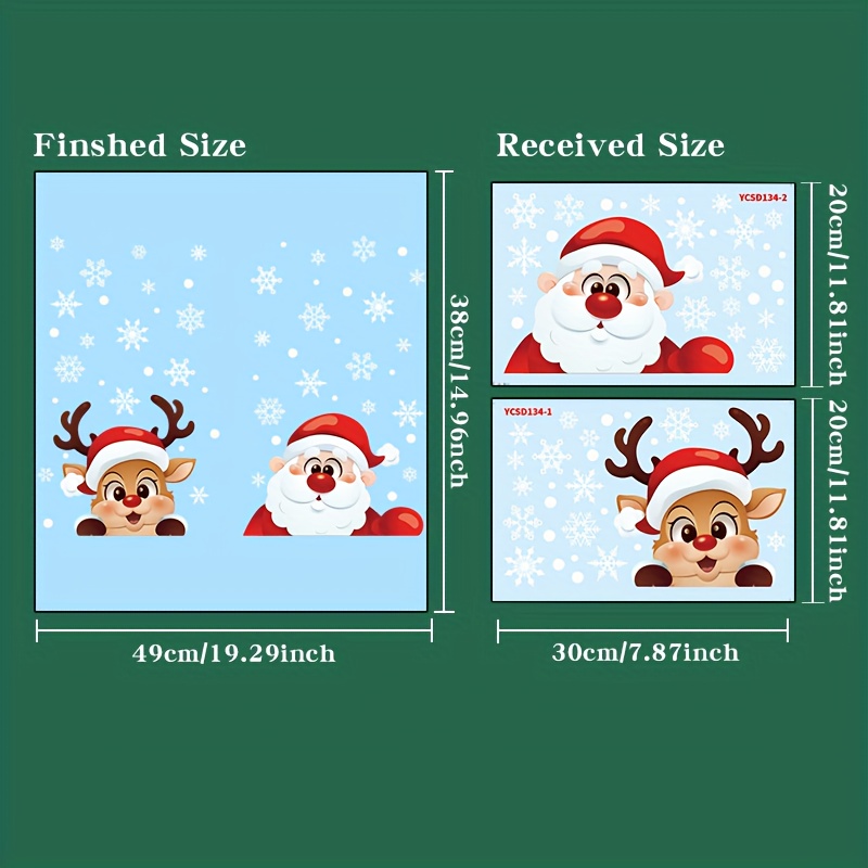 TEMU Stickers en verre double face sur le thème de Noël pour fenêtres à l'hôtel de la boutique des de Père Noël, avec visibilité des deux côtés,