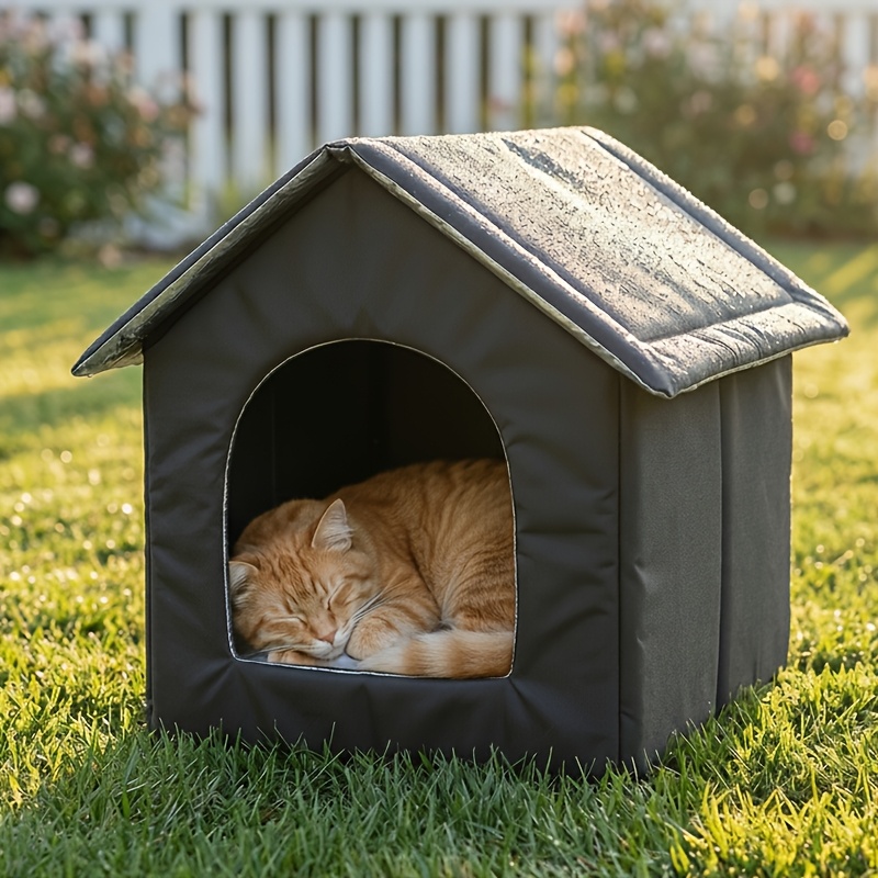 TEMU Outdoor Bed Temperature-regulating Cat House Comfortable Air-conditioned Cat Bed Durable Non-collapsible Suitable For Large Medium Small Cats
