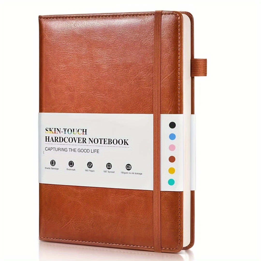 Image of Lined Diary Notebook, 160 Pages, Medium Size 14.5cm X 20.3cm - 100 Gsm Thick Paper, Hardcover Ruled Notebook, Hardcover Pu Leather Diary, Suitable For Men And Women For Writing And Work