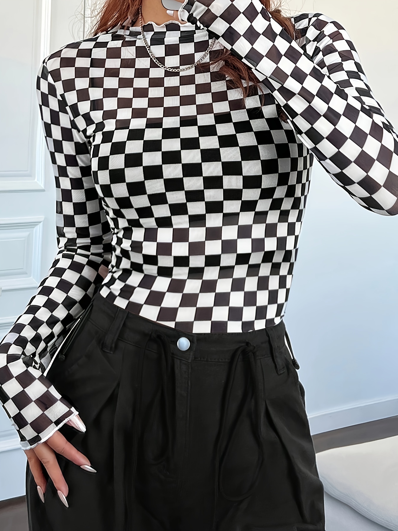checkered top sold on Temu United States