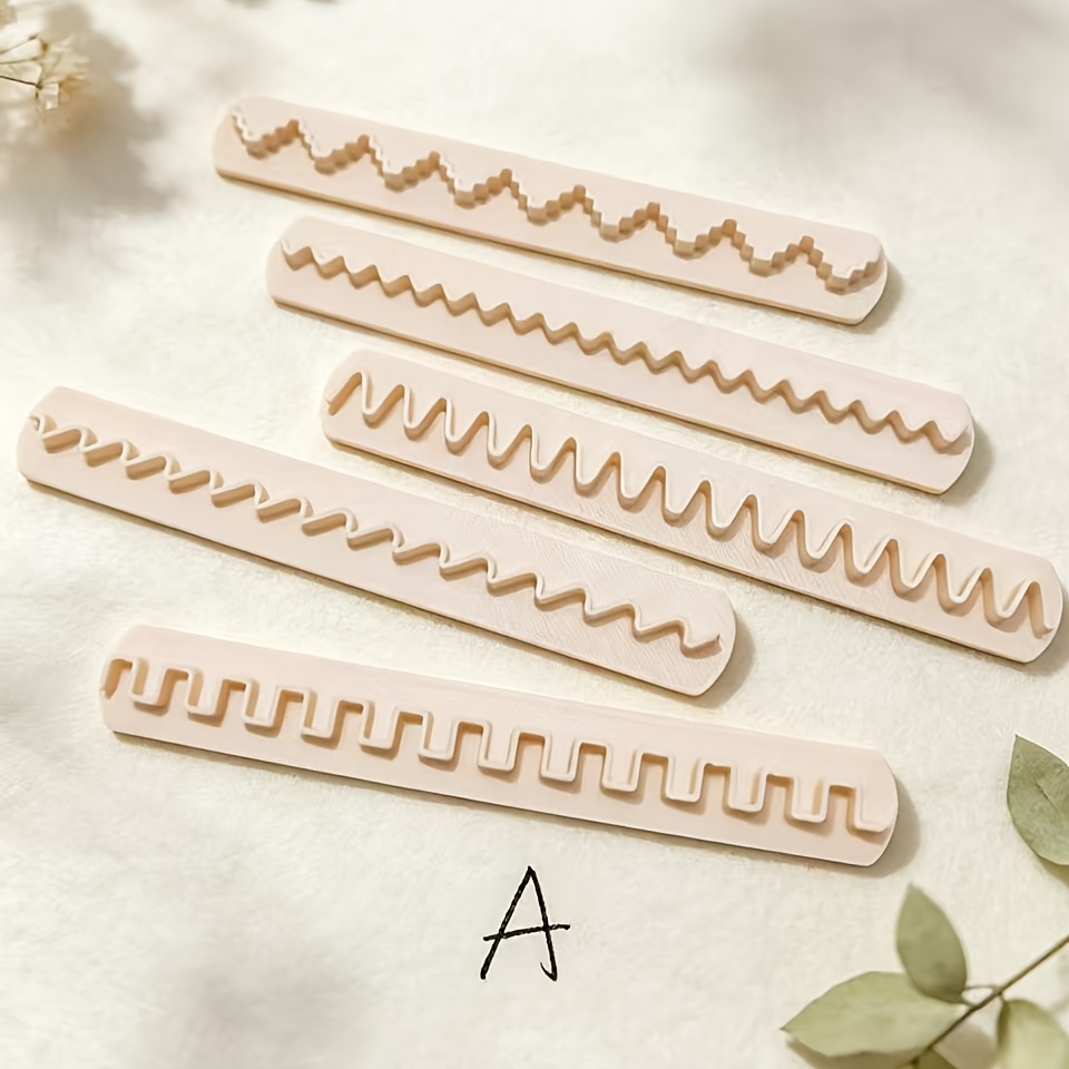 TEMU Geometric Soft Clay Earrings Jewelry Making Soft Polymer Clay Mold, Line Lace Frame Edge Embossing Mold, Beginner-friendly Handmade Tool Clay