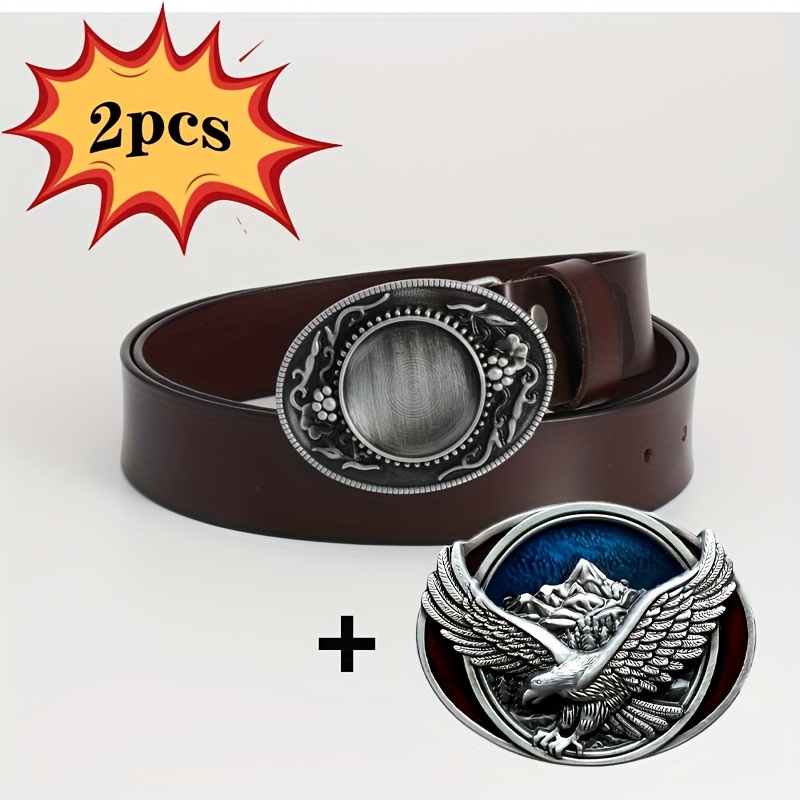Retro Gothic Leather Belt Set Punk Style Unisex Belts