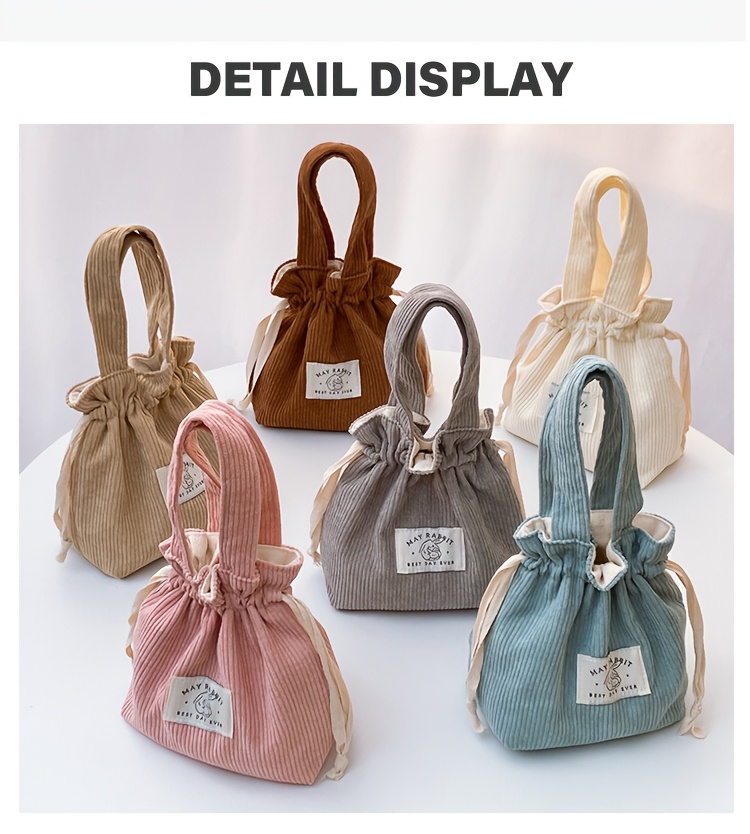 eonothem womens tote soft corduroy drawstring purse fixed Temu