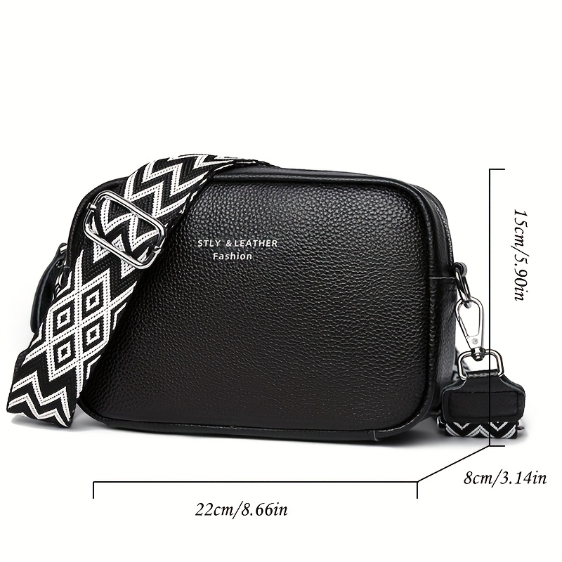 womens genuine leather tote bag elegant solid color large capacity crossbody shoulder bag with adjustable strap zipper closure   hardware multiple colors black khaki light brown white   leather crossbody bag polyester lined interior Product details 1